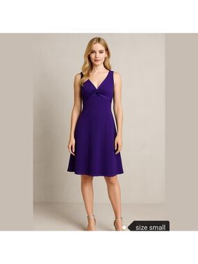 Evan Picone Royal Purple Dress Empire Cut Size 4